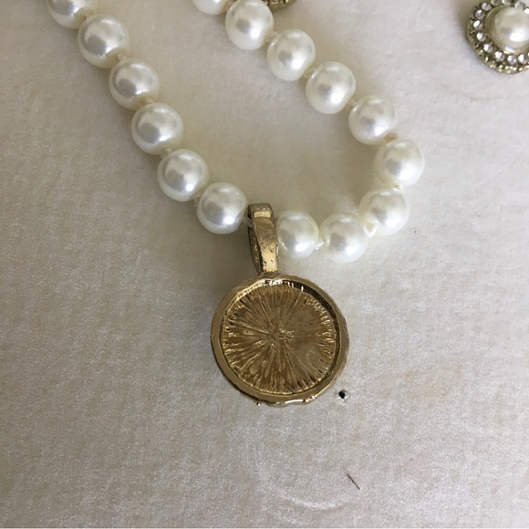 Cote D’Azur Fashion Jewelry Faux Pearl Necklace and Earrings Set - Picture 5 of 13